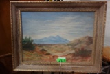 LUBELL STREET ( 20TH CENTURY, TEXAS) OIL ON CANVAS WEST TEXAS LANDSCAPE, 15X21