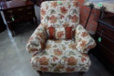 PAIR OF UPHOLSTERED EASY CHAIRS