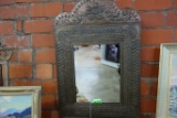 PUNCHED TIN FRAME MIRROR