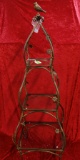 METAL AND GLASS ETIGERE WITH 3 SHELVES