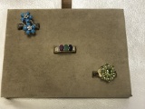 (3) 10KT AND GEMSTONE RINGS: