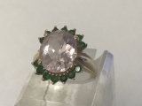 10KT GOLD AND MORGANITE RING