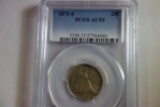 PCGS GRADED AU53 1875-S SILVER TWENTY CENT COIN