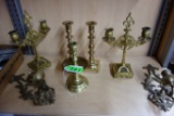 (7) BRASS CANDLE HOLDERS