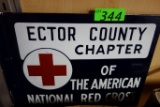 PORCELAIN SIGN, ECTOR COUNTY CHAPTER OF THE AMERICAN NATIONAL RED CROSS