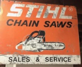 STIHL CHAIN SAW DOUBLE SIDED PORCELAIN SIGN