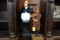 (2) DECORATIVE FIGURES: BUTLER & MAN WITH NO SMOKING SIGN