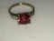 14KT YELLOW GOLD, RUBY AND DIAMOND RING