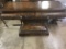 OAK & BURL WALNUT CONSOLE TABLE WITH TWO DRAWERS, 46