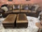 LEATHER TWO PIECE SECTIONAL WITH OTTOMANS