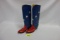 PAIR LADIES PANHANDLE SLIM RED, WHITE & BLUE BOOTS - SIZE 8N