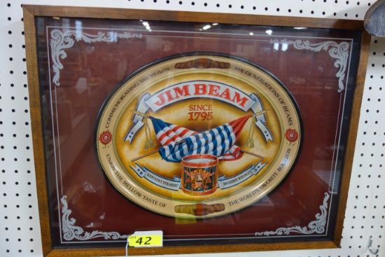 JIM BEAM COMMEMORATIVE TRAY IN FRAME