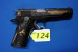 COLT GOVERNMENT MODEL MKIV SERIES 70/MODEL O FACTORY ENGRAVED GOLD INLAID 1911 SEMI-AUTOMATIC PISTOL
