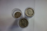 (1) ROLL OF MERCURY DIMES & (88) SILVER ROOSEVELT & MERCURY DIMES