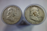 (2) ROLLS OF CIRCULATED FRANKLIN HALF DOLLARS