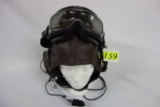 LEATHER HELMET - H10-40 AVIATION HEADSET AND SCOTT GOGGLES