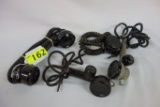 4 VINTAGE AIRCRAFT TELEPHONICS MICROPHONES AND HEADSETS