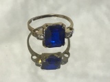 10KT YELLOW GOLD AND BLUE SPINEL RING