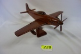 MAHOGANY WWII FIGHTER PLANE MODEL