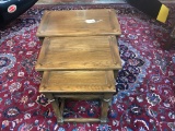 (3) ROMWEBER OAK STACKING TABLES