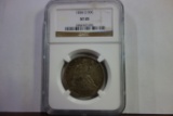 NGC GRADED XF45 1858-O SEATED LIBERTY 50 CENTS