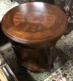 ROUND SIDE TABLE WITH INLAY DESIGN