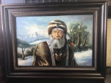 F. NIELSON OIL ON CANVAS OF MOUNTAIN MAN