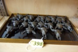 (21) BRONZE STEER SKULL PAPERWEIGHTS, SIGNED WILKS