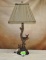 TABLE LAMP WITH CARDINALS ON A BRANCH