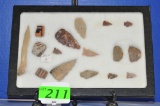 COLLECTION OF NATIVE AMERICAN POINTS & POTTERY SHARDS: