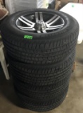 (4) FIVE LUG WHEELS OFF TOYOTA TUNDRA WITH MICHELIN LT275/65R18 TIRES.