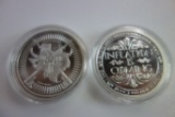 (2) 1 OZ 999 SILVER COINS: CONSTITUTIONAL OPEN CARRY & INFLATION IS COMING