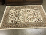 HANDWOVEN PERSIAN STYLE RUG WITH A CREAM GROUND 6' 2
