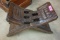 VINTAGE JUNGLE TIKI SOUTH AMERICAN CARVED WOODEN FOLDING BENCH