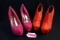 (2) PAIR OF RHINESTONE SHOW SHOES, SIZE 7.5 TO 8