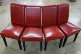 4 RED CONTEMPORARY CHAIRS