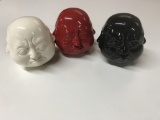 BUDDHA HEAD OBJECTS: RED, WHITE, BLACK