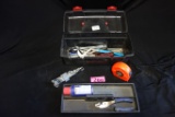 SMALL TOOL BOX WITH MISCELLANEOUS TOOLS