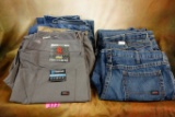 10 PAIRS OF FIRE RETARDANT WORK PANTS & JEANS SIZED 48/32 & 50/32