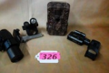 LOT OF SIGHTS: (2) LASER COMBO SIGHTS, GAME CAMERA AND UNKNOWN BBL