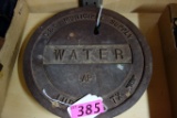 CAST IRON WATER METER COVER FROM LUBBOCK, TEXAS