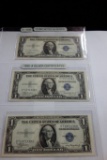 (3) UNCIRCULATED 1935-A $1 SILVER CERTIFICATES IN SERIES