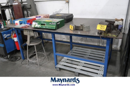 96" x 48" x 38" Heavy Duty Steel Welding Table