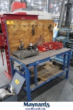 Steel Frame Work Bench with Contents of Lathe Accessories