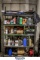 LOT OF ASSORTED ITEMS ON (1) METRO SHELVING UNIT