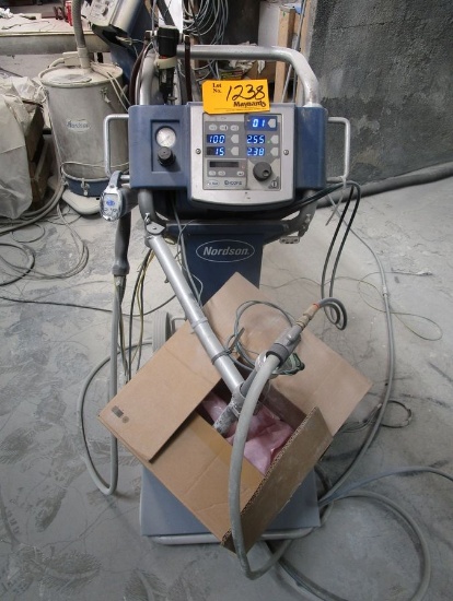Nordson EncoreMPS Manual Powder Spray System S/N AA08J00096 with Charge Controller, Gun and Cart