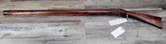 J. SHELL & A. EARLEY HEAVY BARREL FLINTLOCK BENCH RIFLE