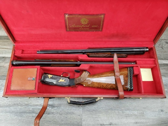 ENGRAVED INLAYED WINCHESTER MODEL 12 TWO BARREL SET