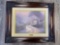 1990 THOMAS KINKADE TRIPLE SIGNED, STAMPED PRINT ON CANVAS THE CHRISTMAS COTTAGE #336/550