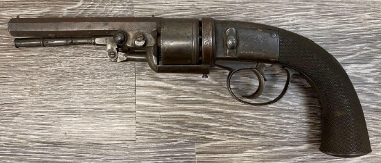 HARVEY'S PATENT 1854 SECOND MODEL SELF COCKING 'HAMMERLESS' SIX SHOT REVOLVER